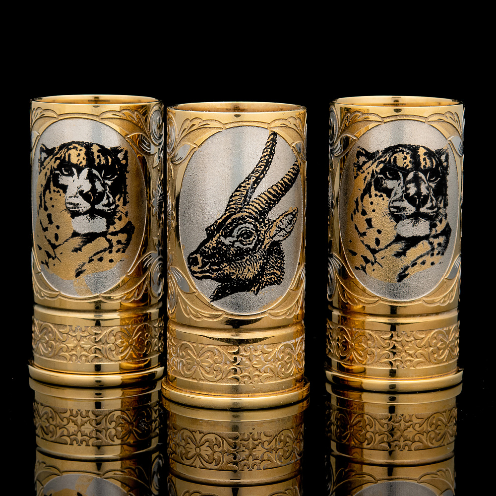 Набор стопок «Охота». Златоуст - интернет магазин Русь Велика я 