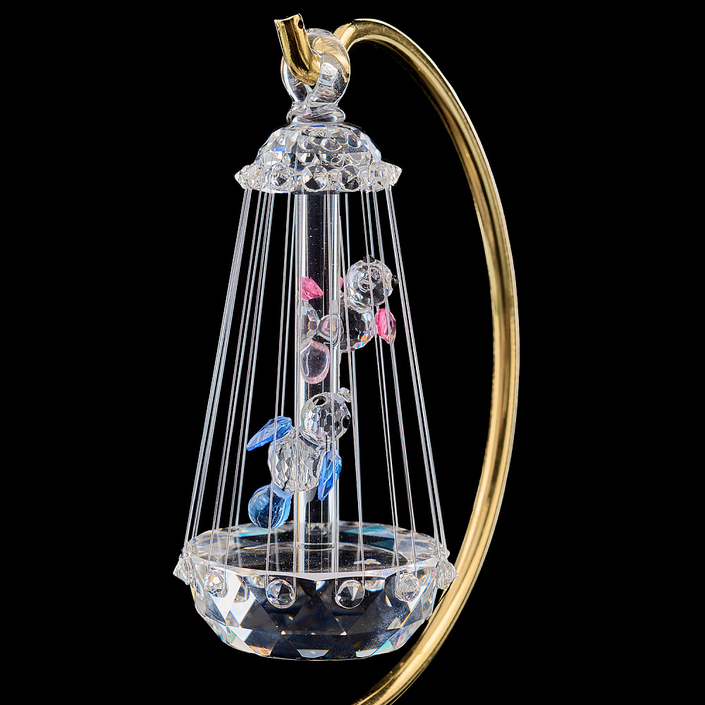 Сувенир из цветного хрусталя «Птички в клетке» Asfour Crystal - интернет магазин Русь Велика я фото 1