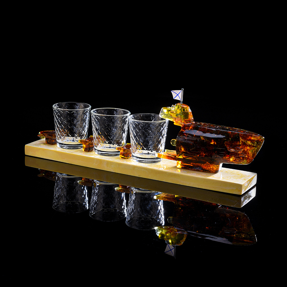 Мини-бар из янтаря «Подводная лодка» - интернет магазин Русь Велика я фото 3