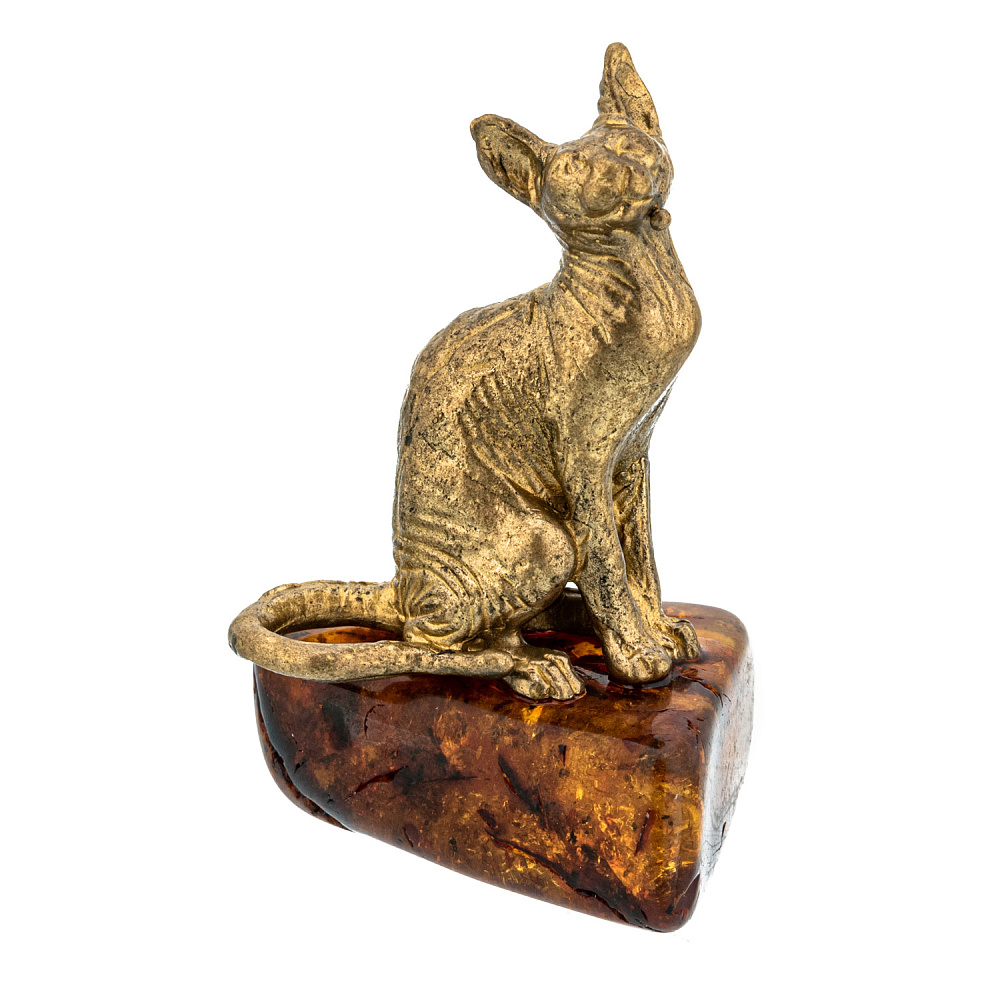 Статуэтка с янтарем «Кот сфинкс» - интернет магазин Русь Велика я 