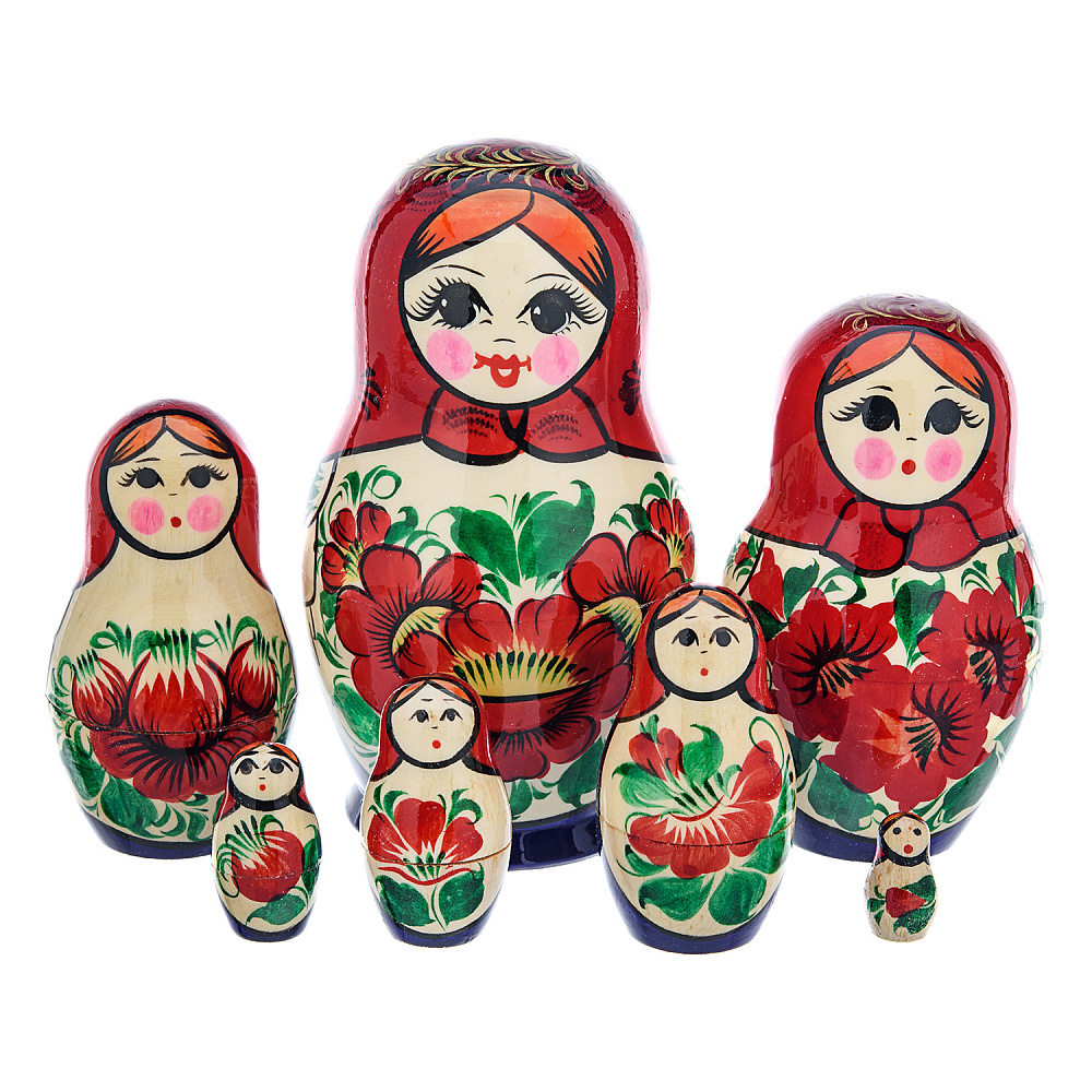 Матрешка Семеновская «Россиянка» 7 мест - интернет магазин Русь Велика я 