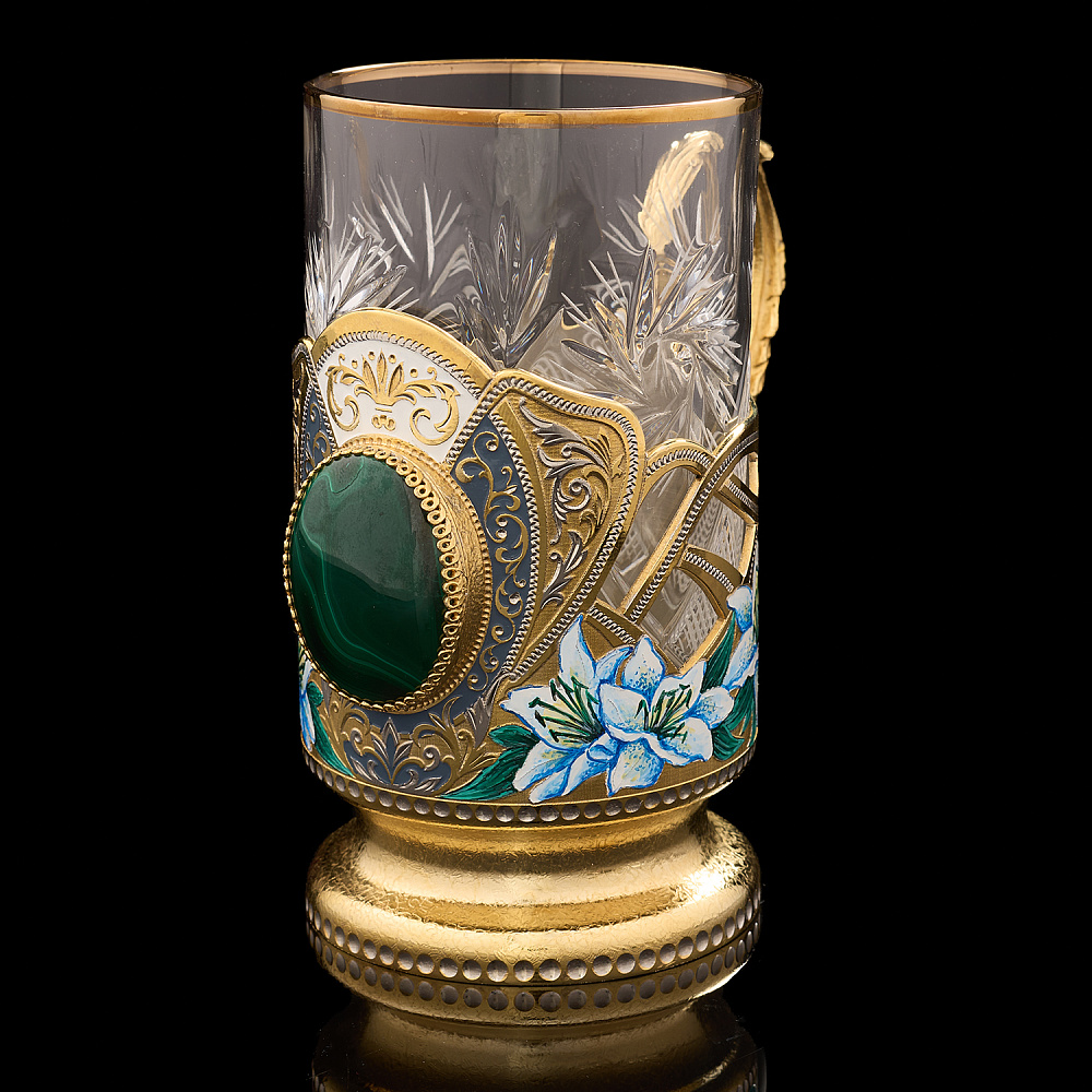 Чайный набор с френч-прессом и подстаканниками «Малахит». Златоуст - интернет магазин Русь Велика я фото 8