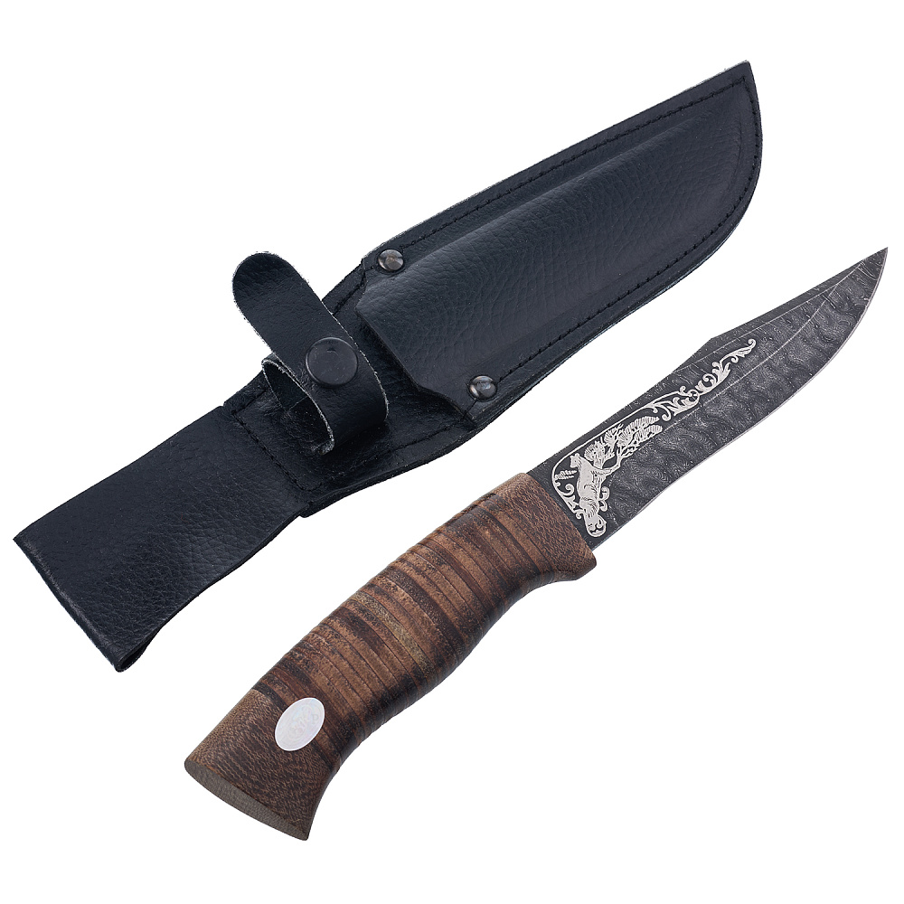 Нож сувенирный из дамасской стали «Олимп-6». Златоуст - интернет магазин Русь Велика я 