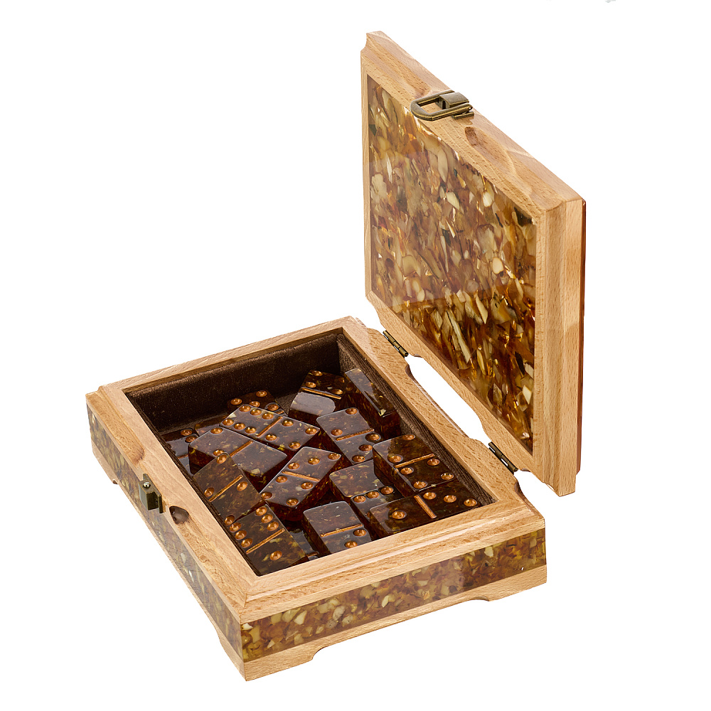 Домино в шкатулке из янтаря - интернет магазин Русь Велика я фото 3