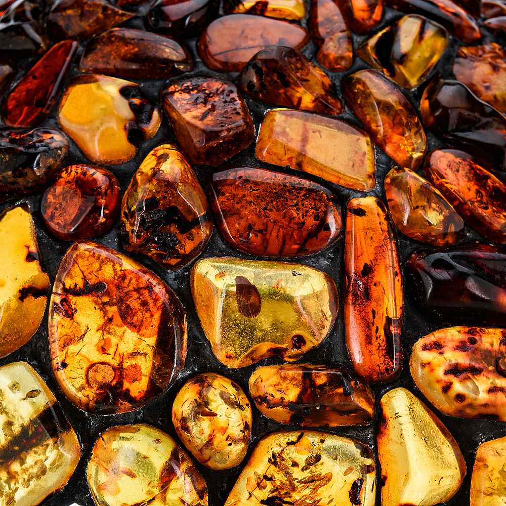 Настольная лампа из янтаря и бронзы. Высота 50 см - интернет магазин Русь Велика я фото 3