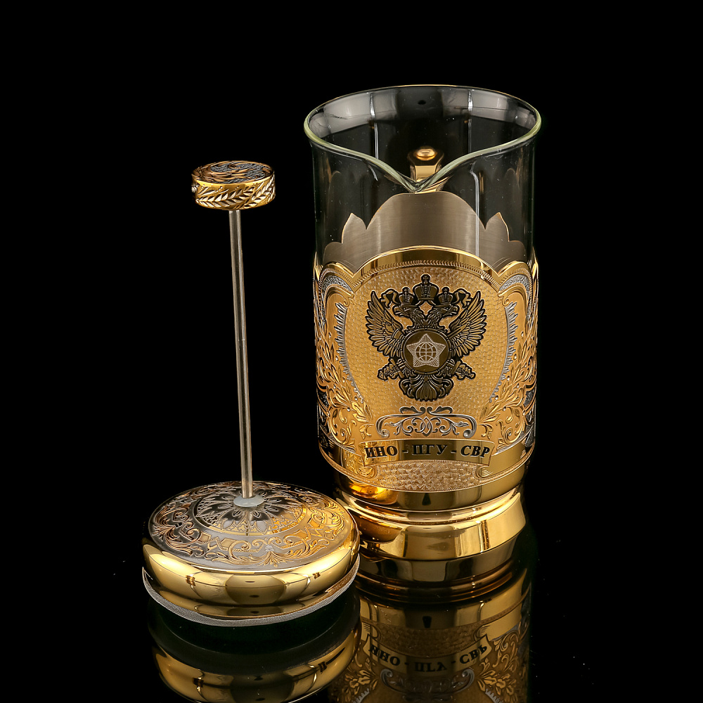 Чайный набор с френч-прессом и подстаканниками «СВР». Златоуст - интернет магазин Русь Велика я фото 7