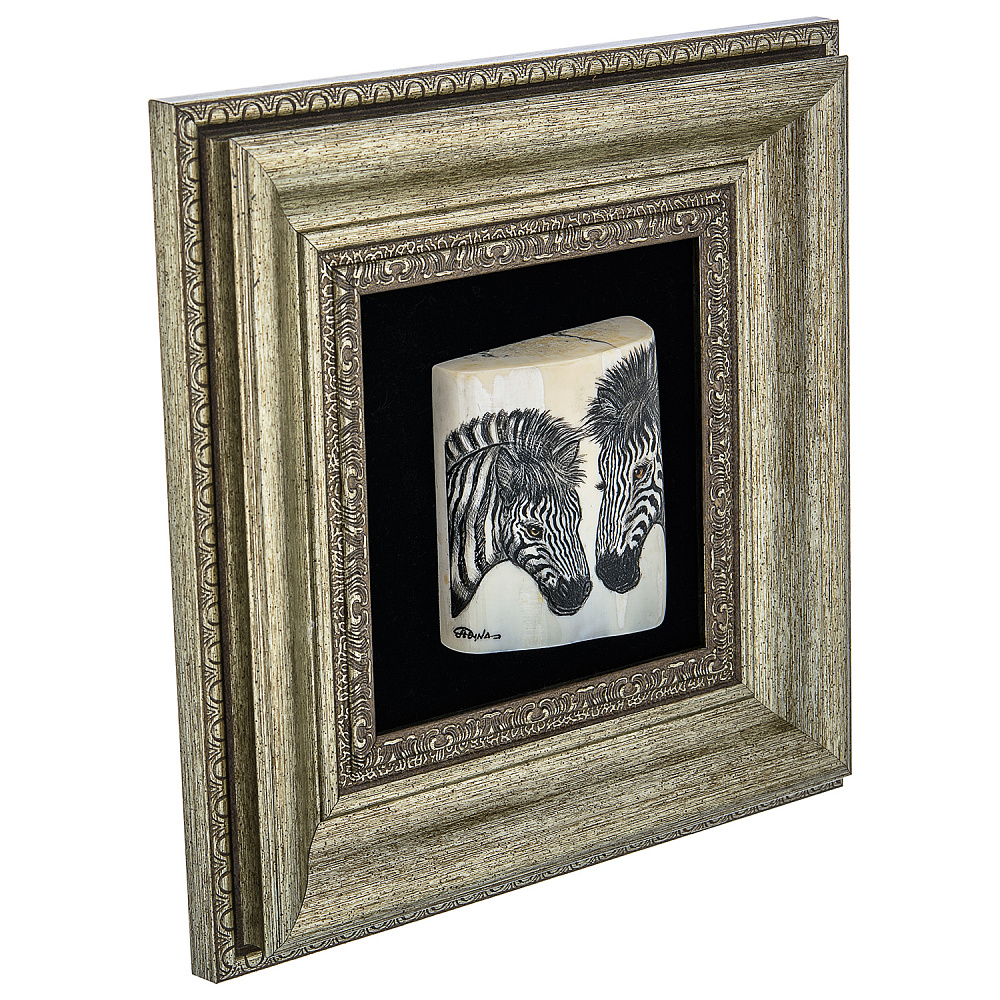 Панно из кости «Зебры» 23,5 х 23,5 см - интернет магазин Русь Велика я фото 2