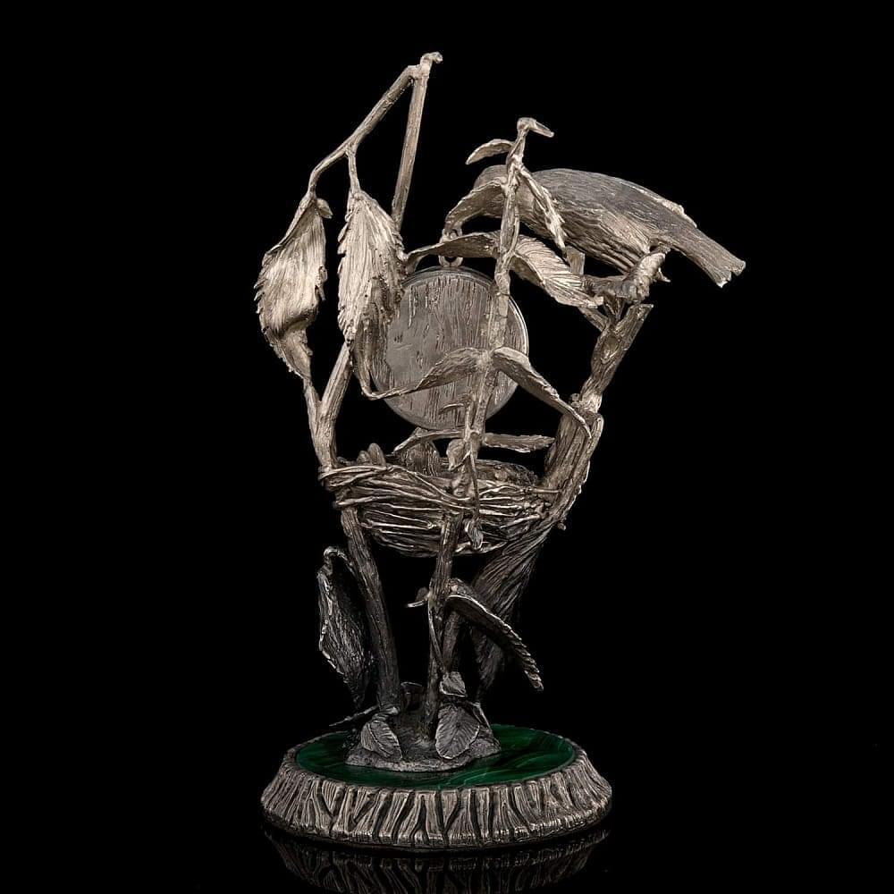 Эксклюзивные настольные часы из серебра «Гнездо» - интернет магазин Русь Велика я фото 3