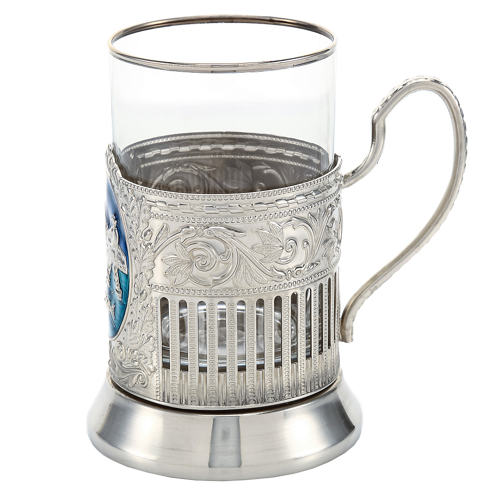 Подстаканник никелированный «Рыбак» - интернет магазин Русь Велика я фото 3