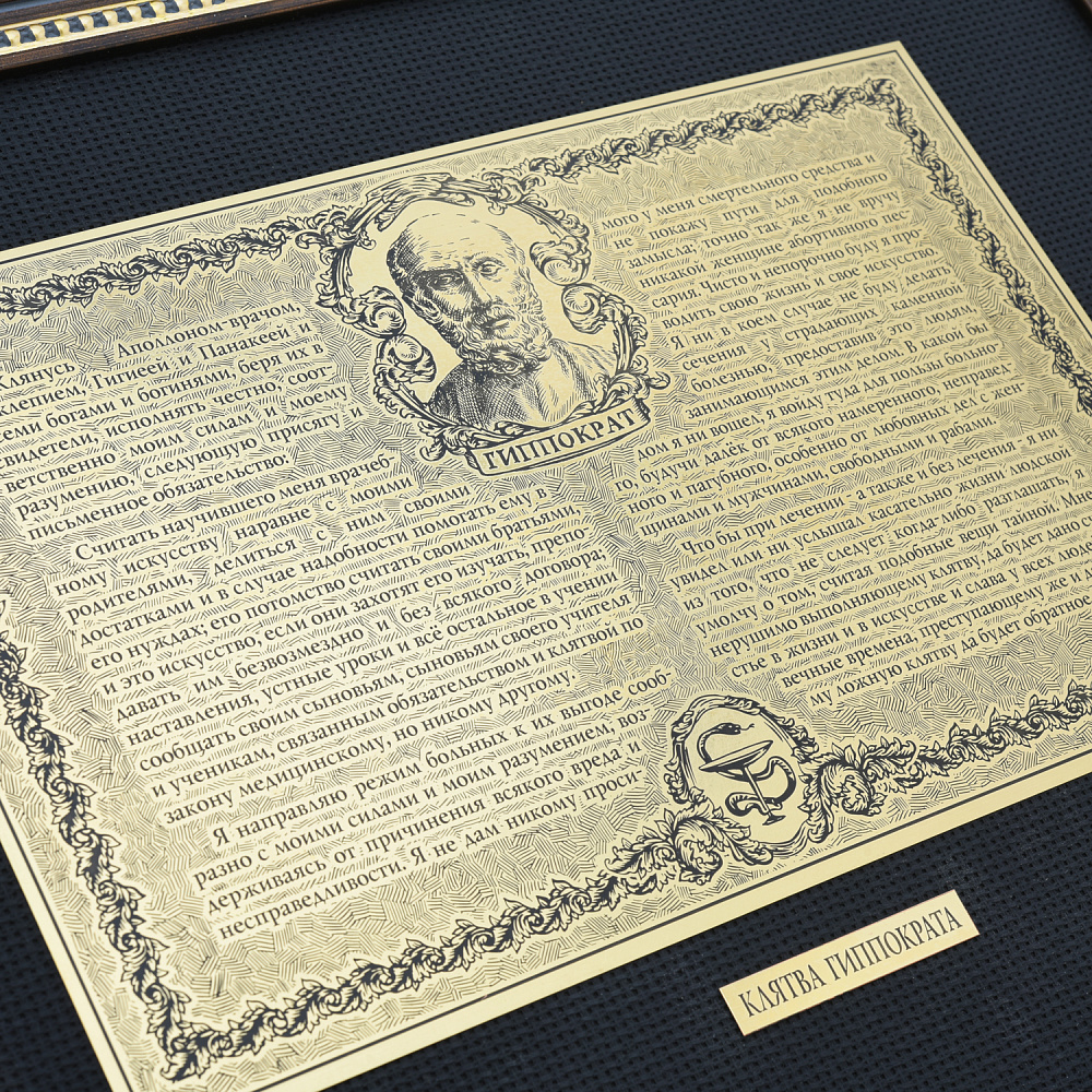 Офорт черно-белый «Клятва Гиппократа» 30х40 см - интернет магазин Русь Велика я фото 2