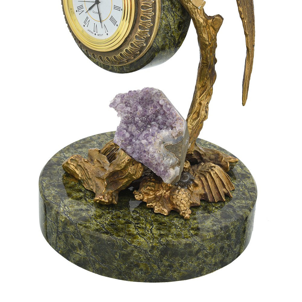 Часы настольные из камня «Попугай» - интернет магазин Русь Велика я фото 4