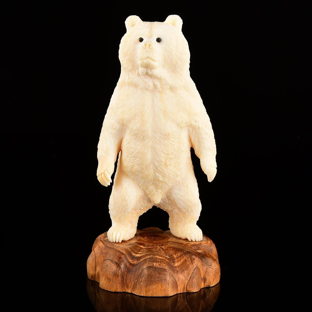 Скульптура из кости Кадьяк (Гризли) - интернет магазин Русь Велика я 