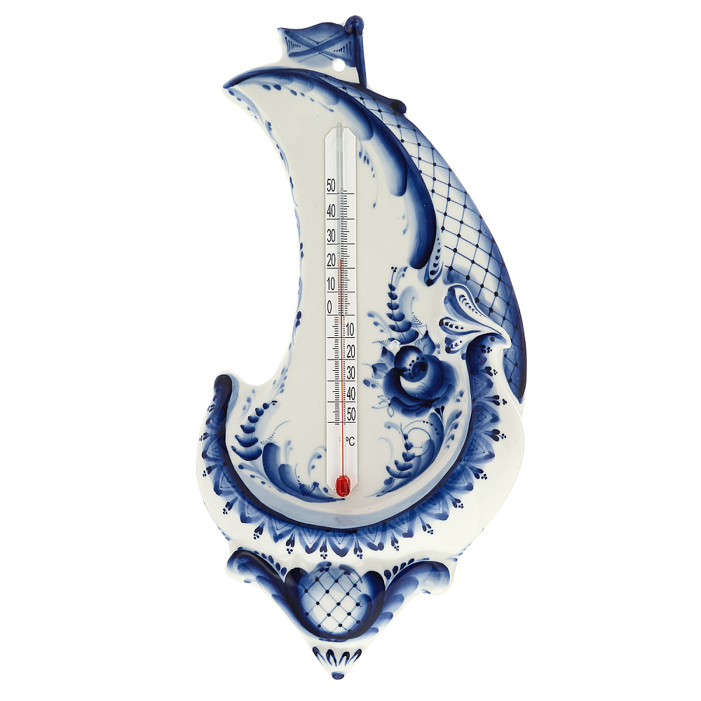 Термометр настенный «Ладья». Гжель - интернет магазин Русь Велика я 