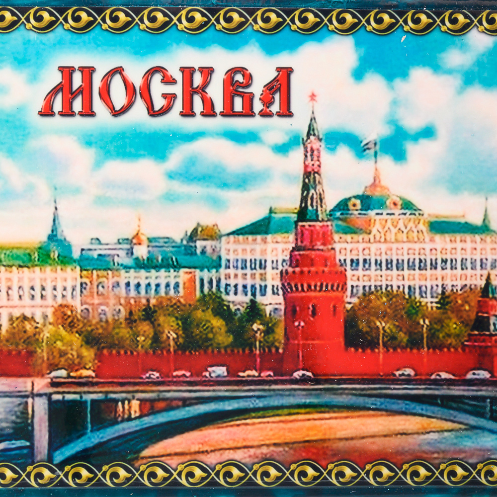 Шкатулка-купюрница из папье-маше с принтом «Москва. Вид на Кремль» - интернет магазин Русь Велика я фото 3