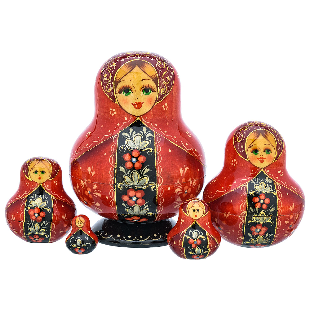 Матрешка «Русский костюм» 5 мест - интернет магазин Русь Велика я 