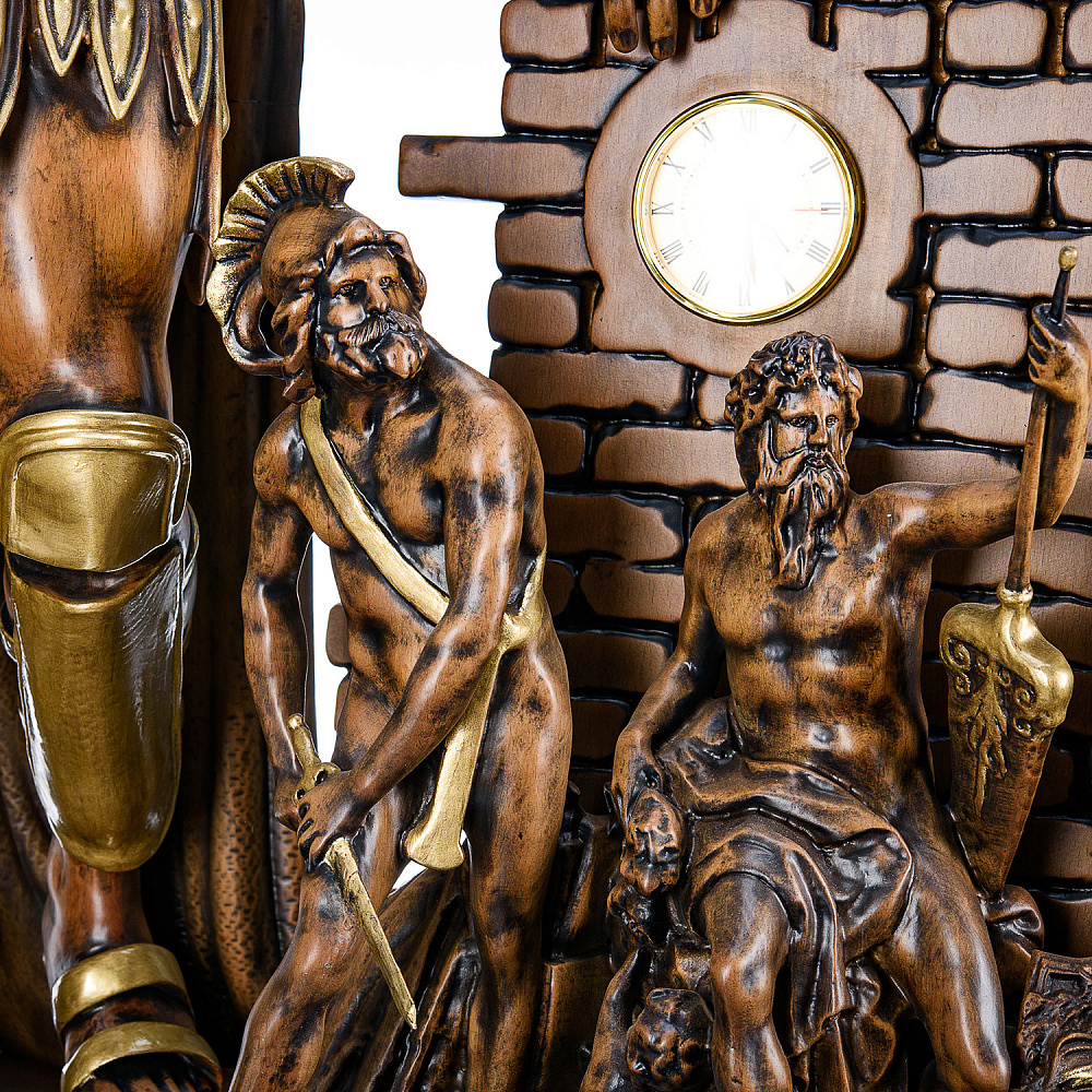 Деревянные резные часы «Римская империя». Высота 125 см - интернет магазин Русь Велика я фото 5