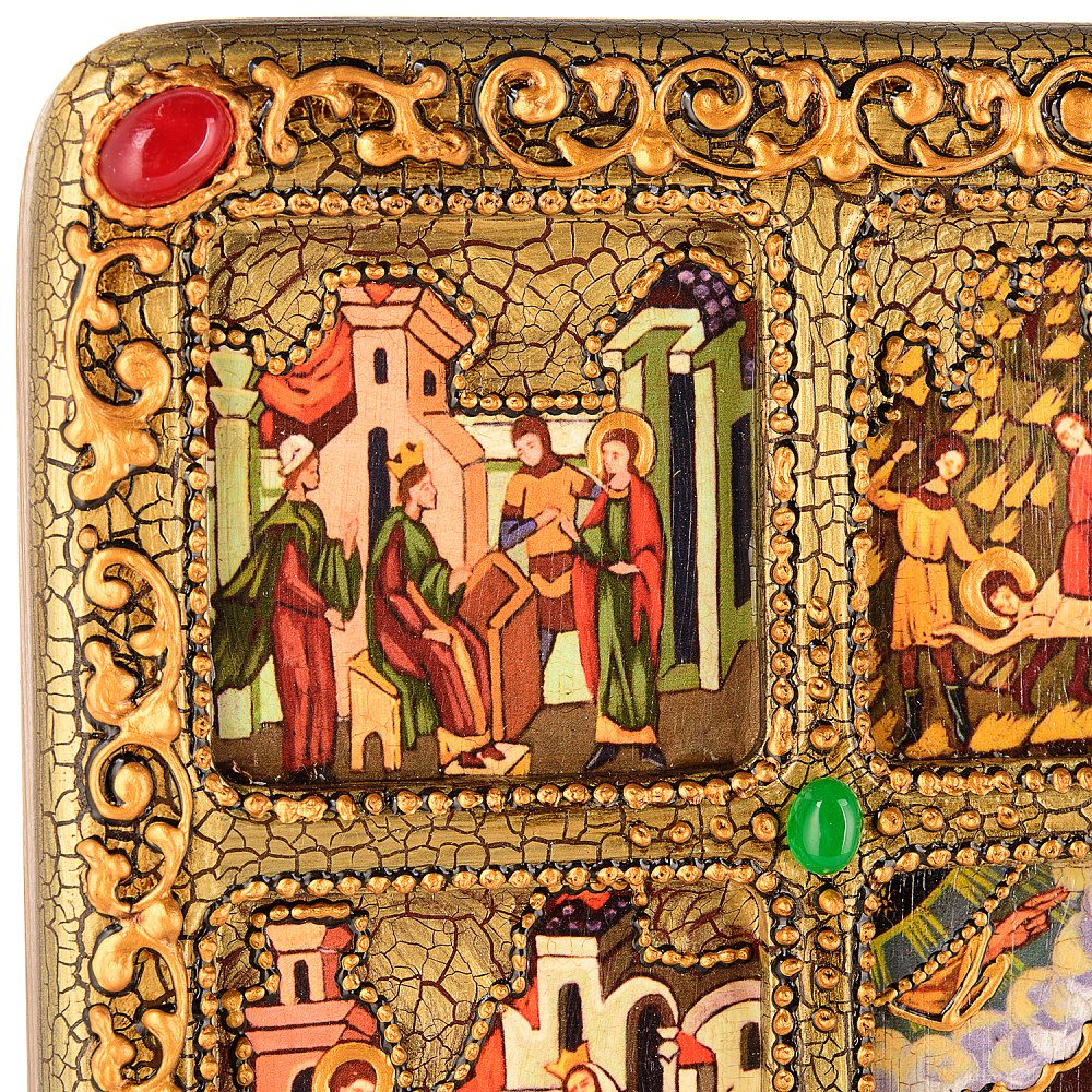 Икона из мореного дуба «Чудо Св. Георгия о змие» 30х37 см - интернет магазин Русь Велика я фото 4