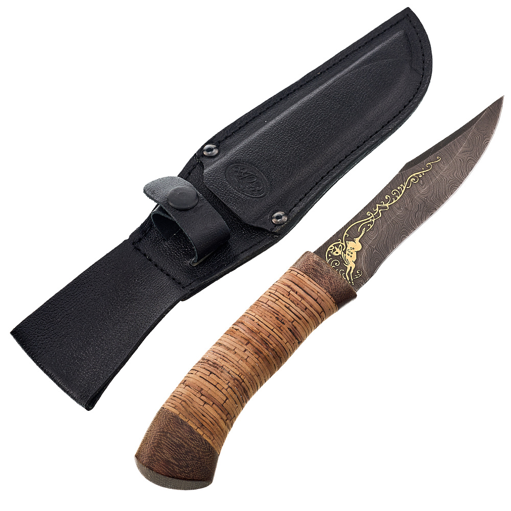 Нож сувенирный из дамасской стали «Олимп-6». Златоуст - интернет магазин Русь Велика я 