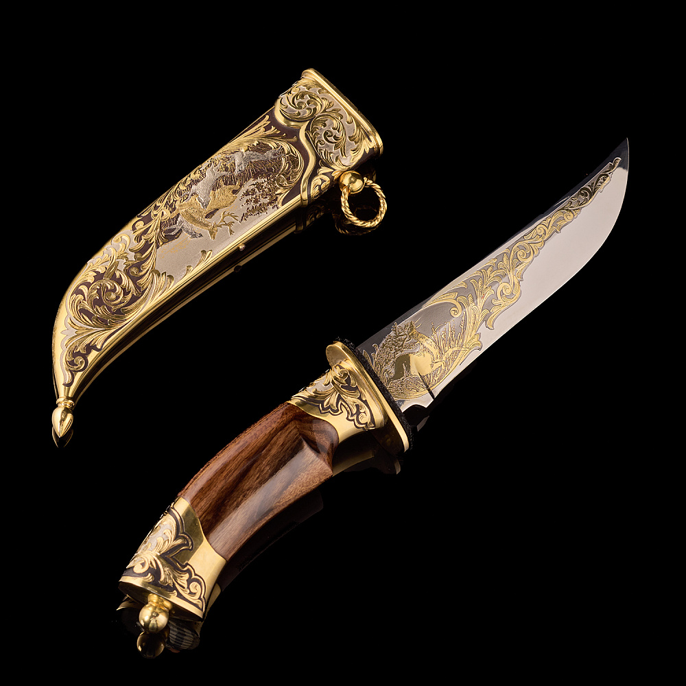 Нож сувенирный «Охота на оленя». Златоуст - интернет магазин Русь Велика я 