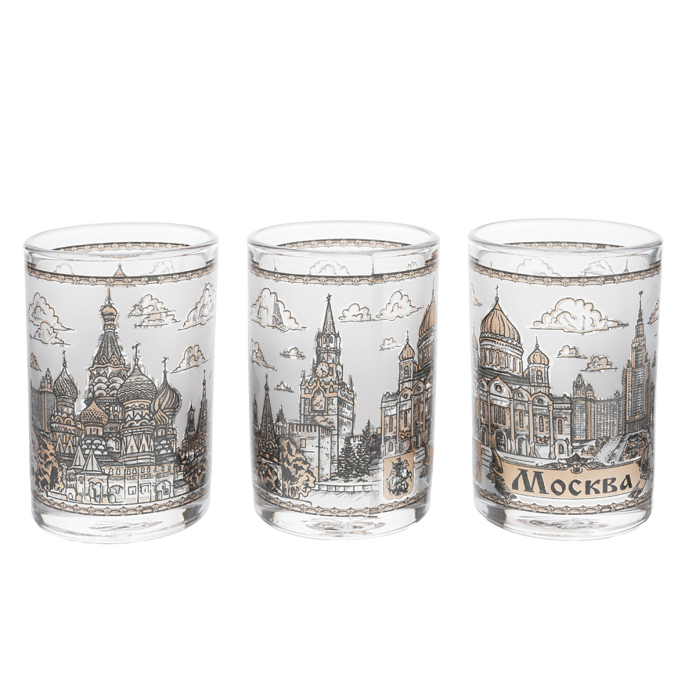 Набор стеклянных стопок «Москва» - интернет магазин Русь Велика я 