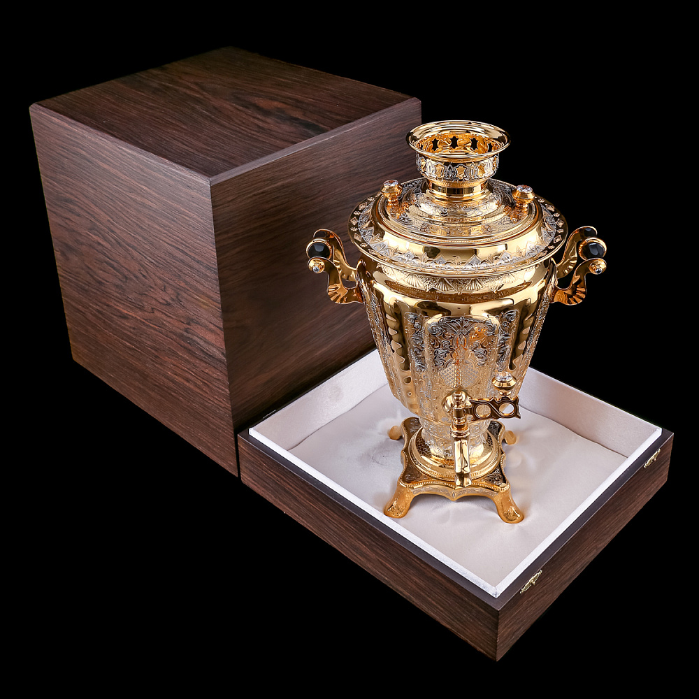 Самовар электрический 3 л с позолотой. Златоуст - интернет магазин Русь Велика я фото 6