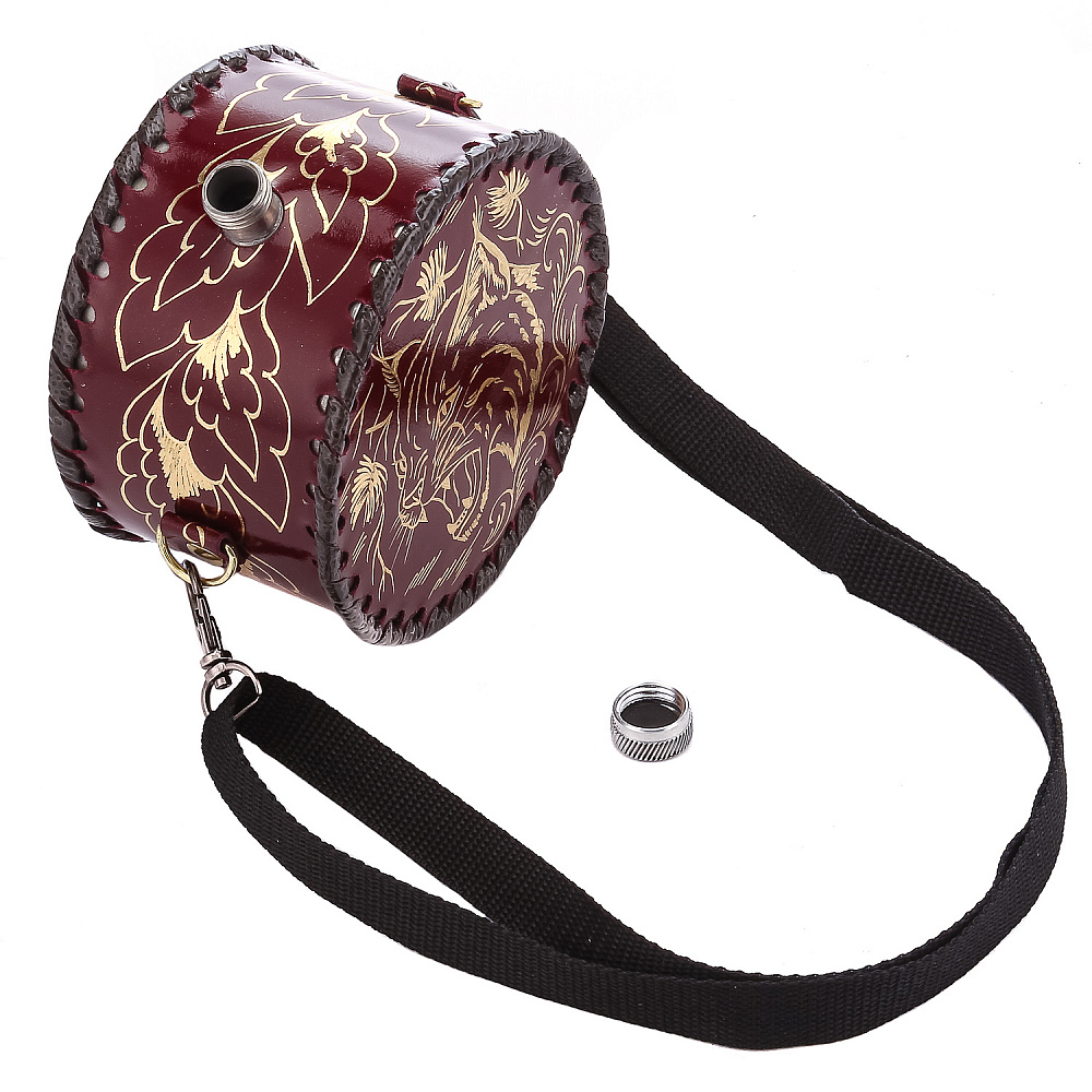 Фляга в кожаном чехле «Рысь» - интернет магазин Русь Велика я фото 2