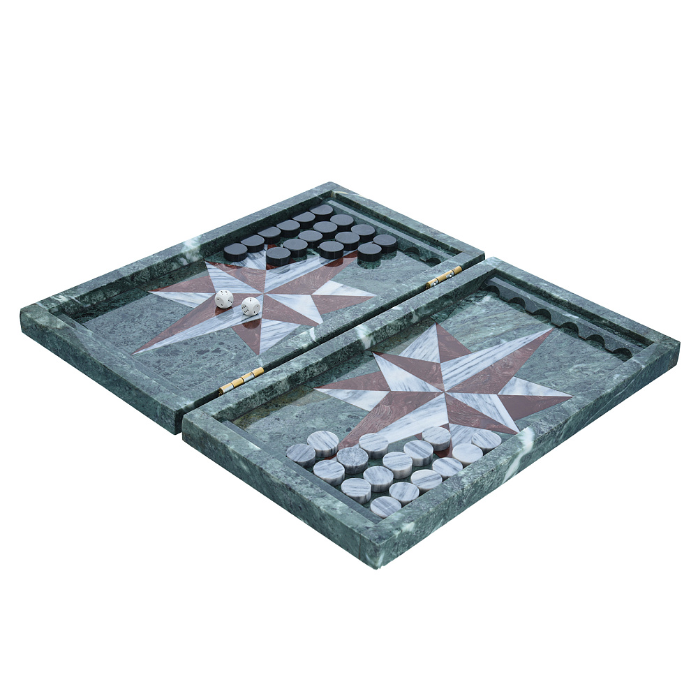 Нарды из натурального камня «Звезда» 43х23 см - интернет магазин Русь Велика я фото 2