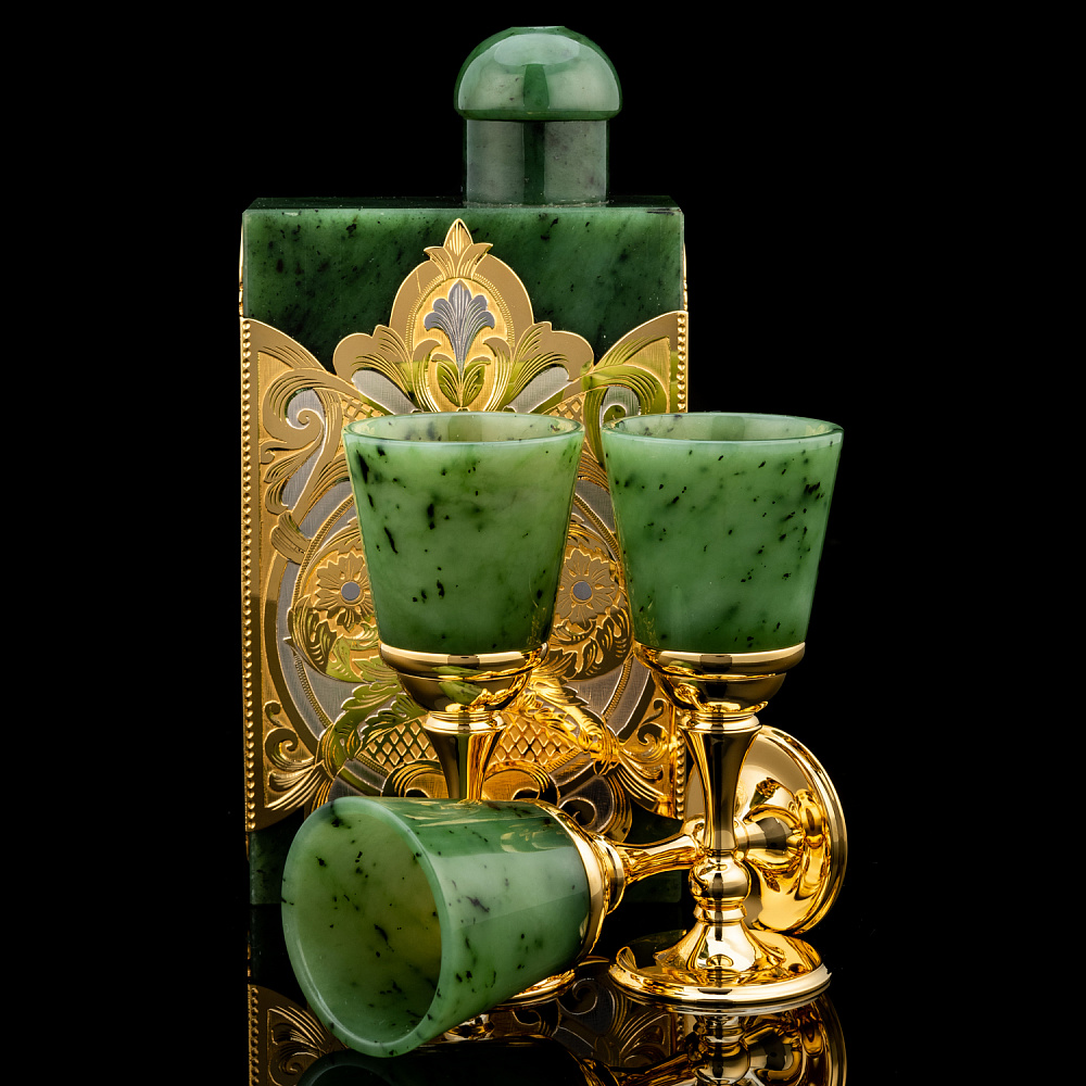 Питейный набор на 3 персоны «Нефритовый». Златоуст - интернет магазин Русь Велика я фото 2