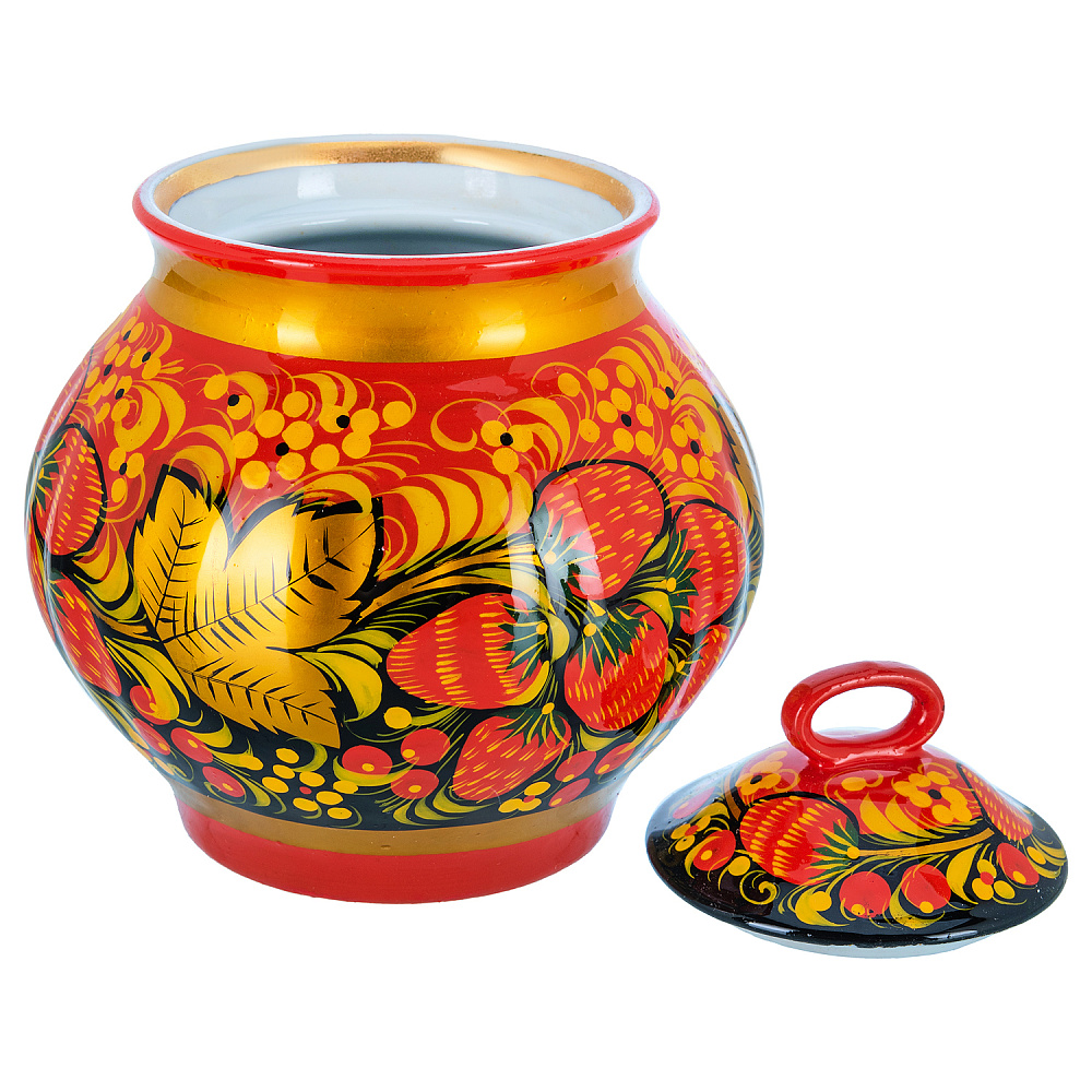 Сахарница «Клубника». Хохлома - интернет магазин Русь Велика я фото 2