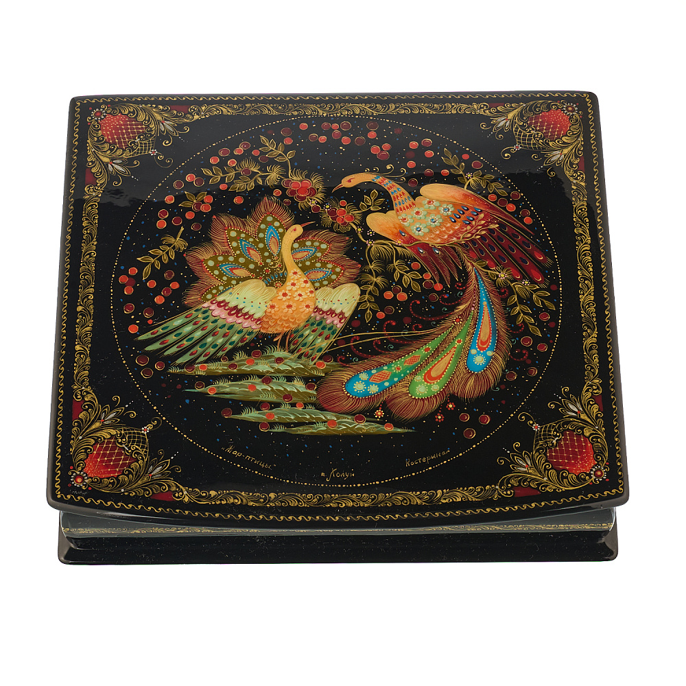 Шкатулка с художественной росписью «Жар-птицы» - интернет магазин Русь Велика я 
