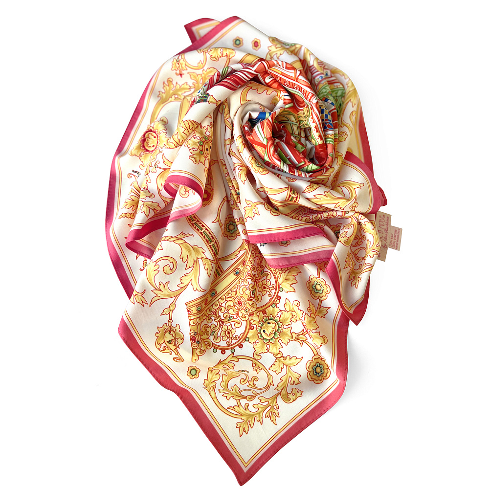 Платок шелковый «Собор Василия Блаженного» 90х90 см - интернет магазин Русь Велика я фото 3