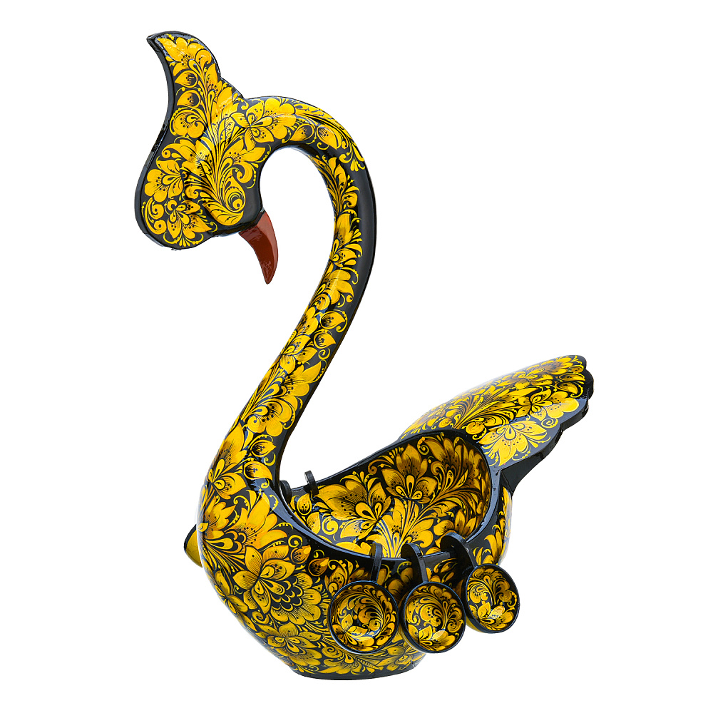 Братина с ковшиками «Лебедь». Хохлома - интернет магазин Русь Велика я фото 1