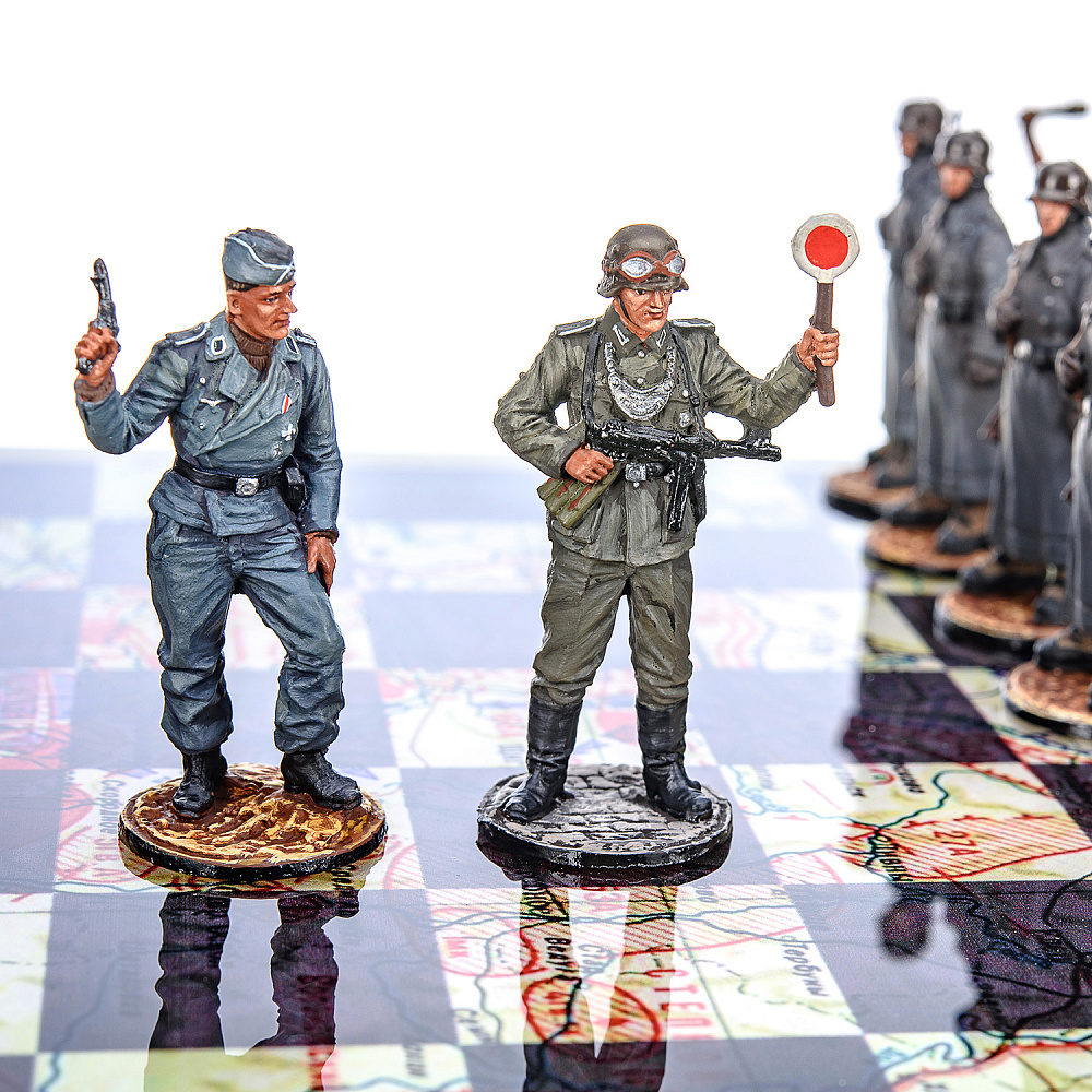Шахматы коллекционные с фигурами из олова «Вторая Мировая война» 34х34 см - интернет магазин Русь Велика я фото 7