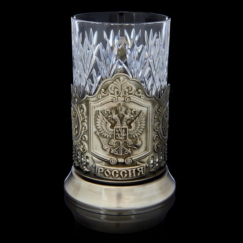 Подстаканник никелированный «Герб РФ» - интернет магазин Русь Велика я 