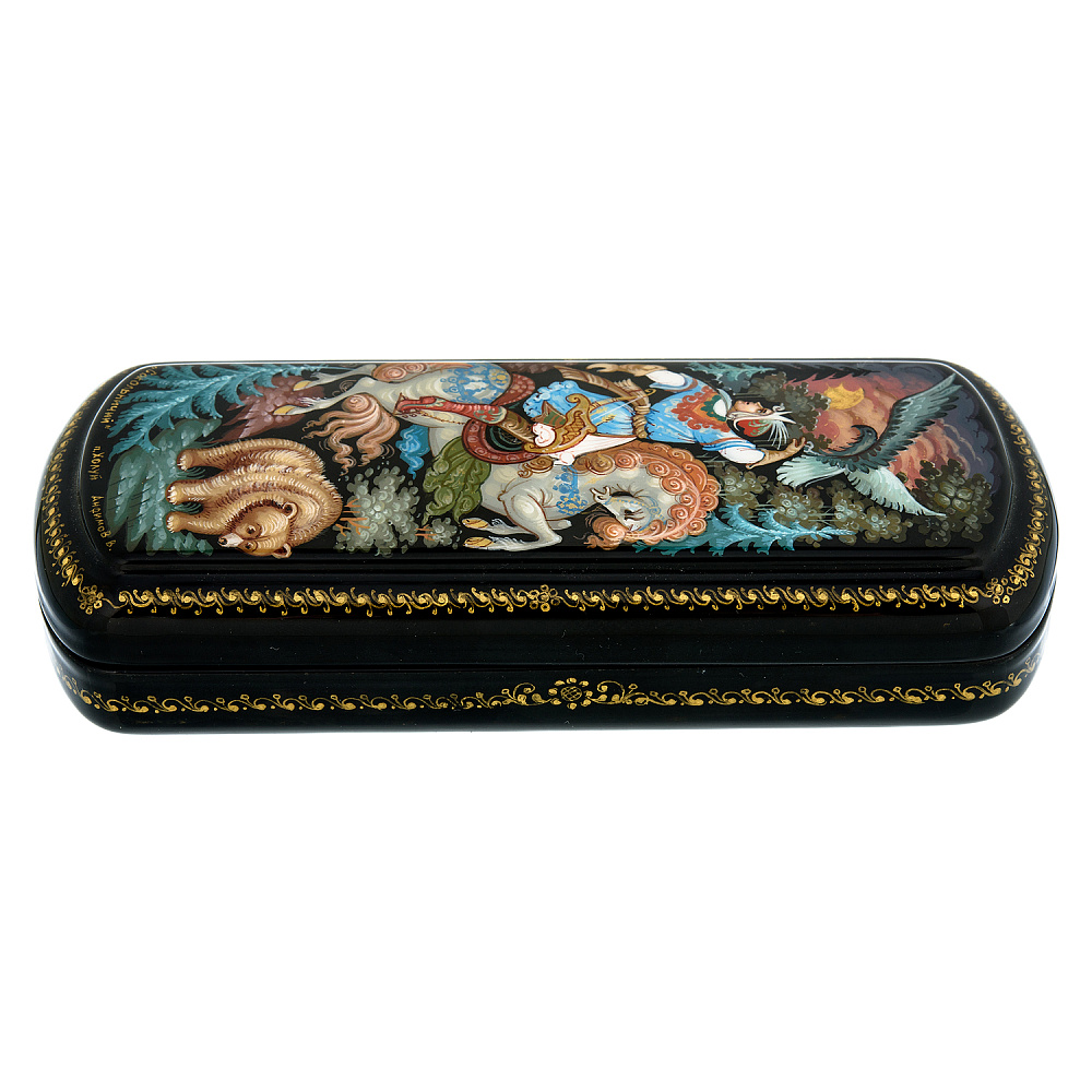 Шкатулка с художественной росписью «Сокольничий» - интернет магазин Русь Велика я фото 2