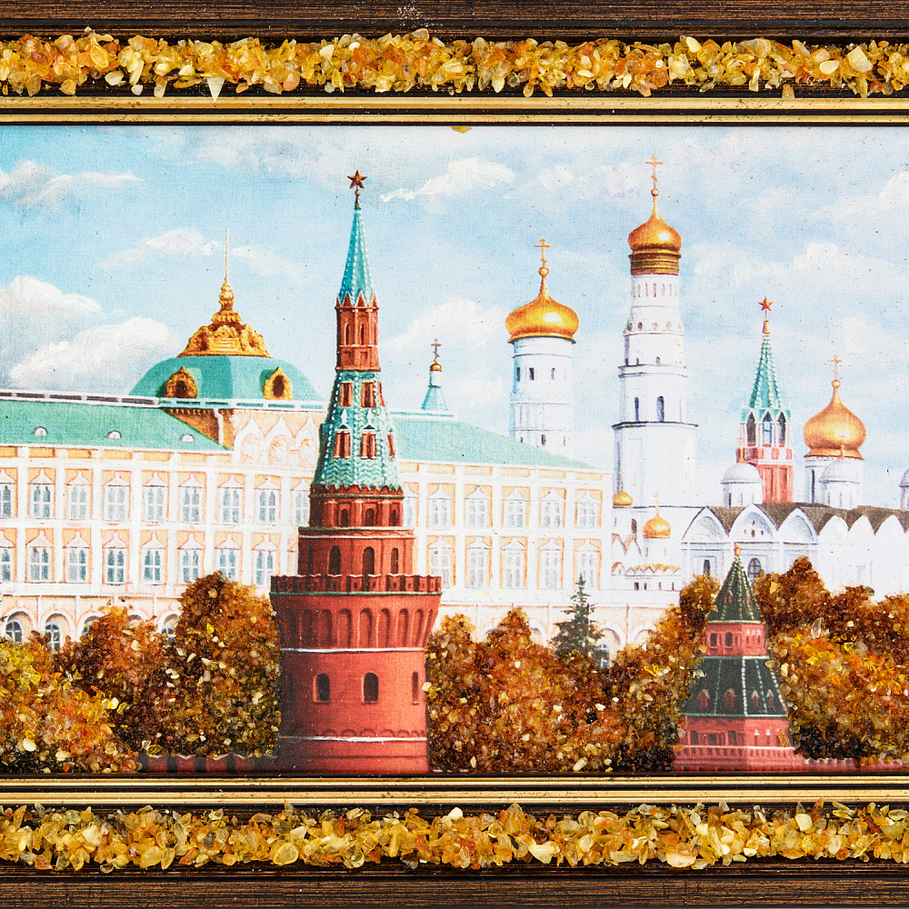 Картина янтарная «Большой Кремлевский дворец» 24х15 см - интернет магазин Русь Велика я фото 2