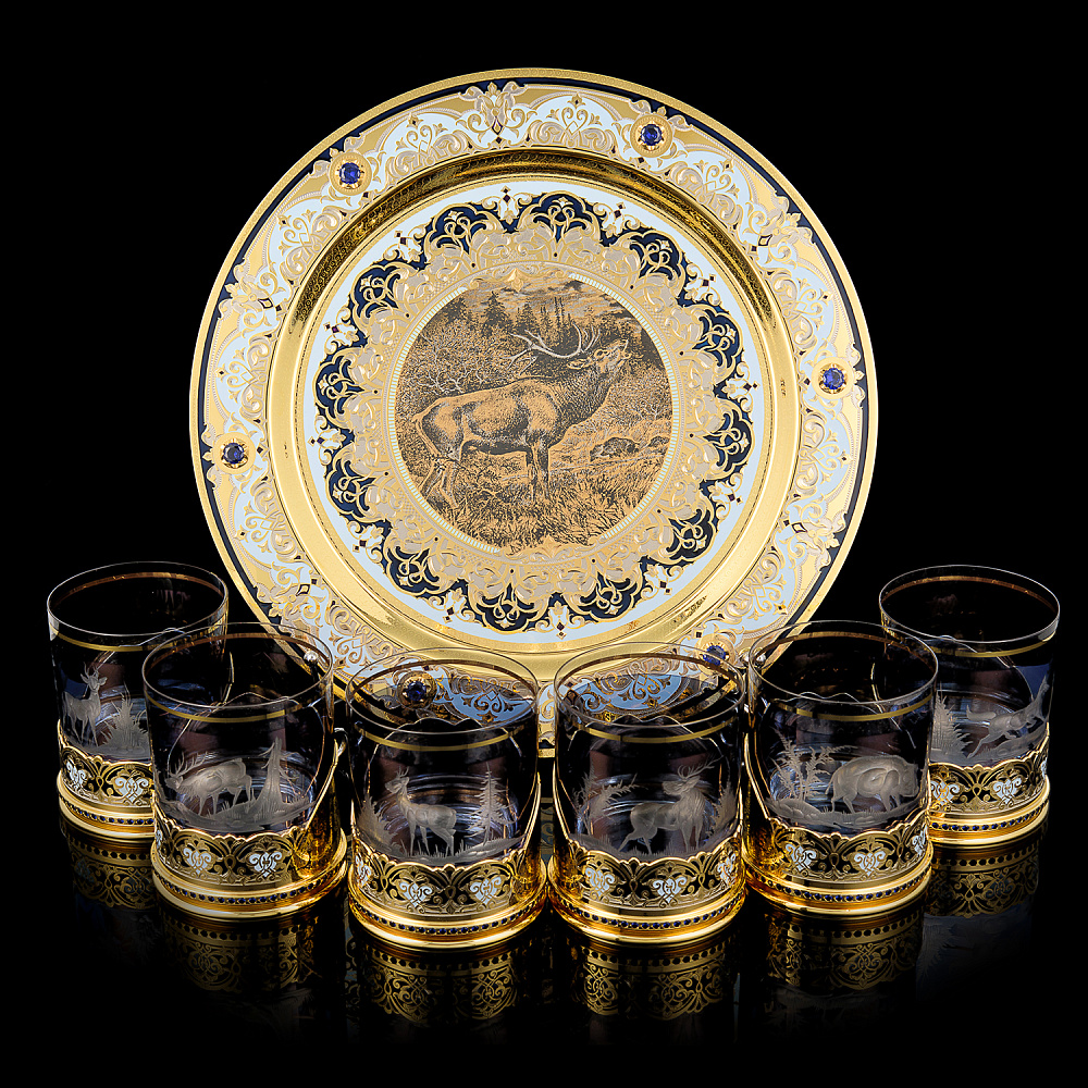 Питейный набор для виски на 6 персон. Златоуст - интернет магазин Русь Велика я 