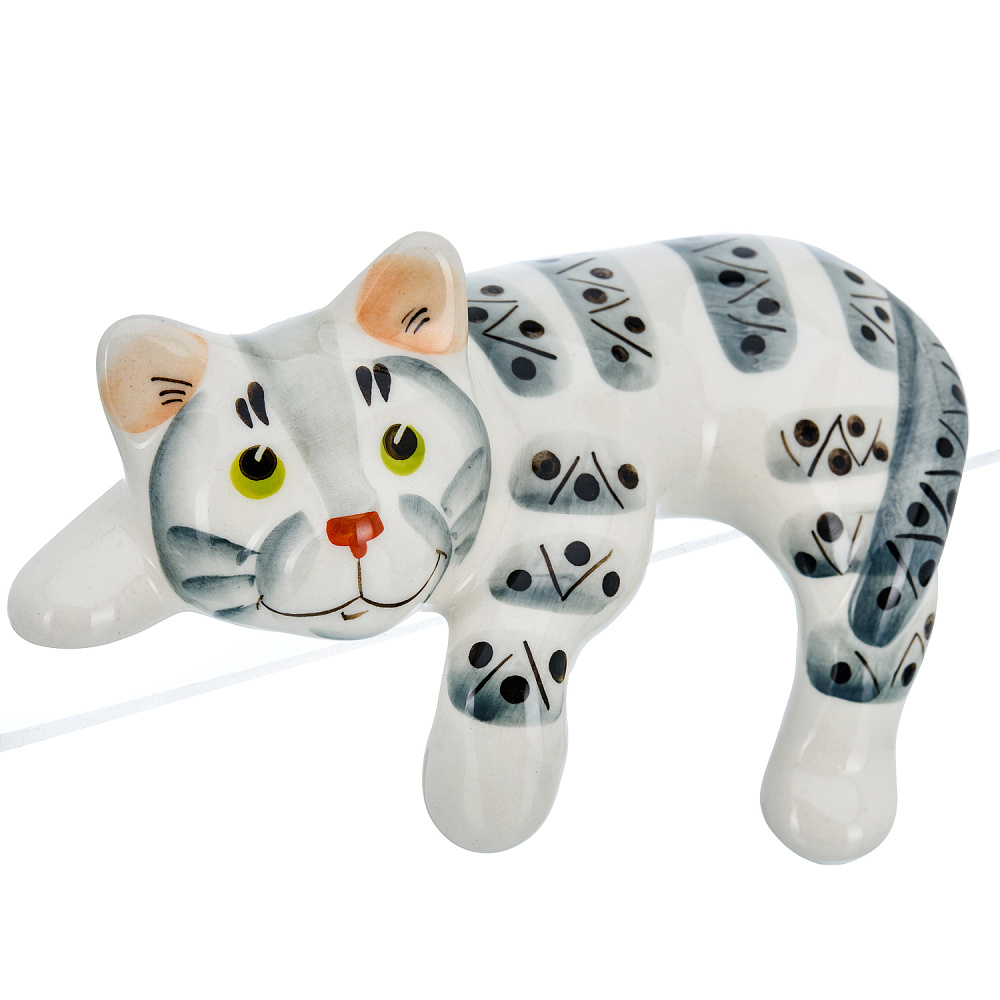 Фарфоровая статуэтка «Кошка серая» - интернет магазин Русь Велика я фото 1