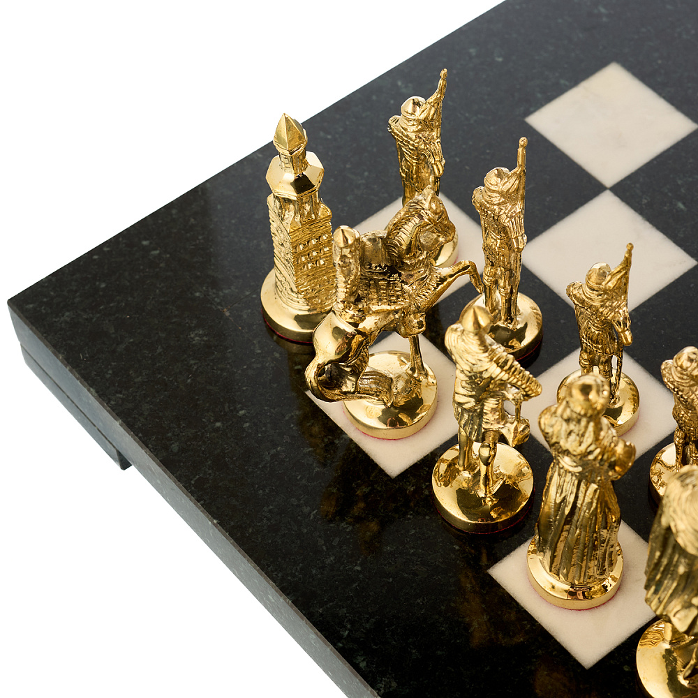 Шахматы из камня и бронзы «Русские богатыри» 36х36 см - интернет магазин Русь Велика я фото 4