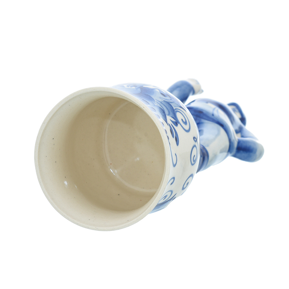 Стопка фарфоровая «Штрафная. Пожарный». Гжель - интернет магазин Русь Велика я фото 1