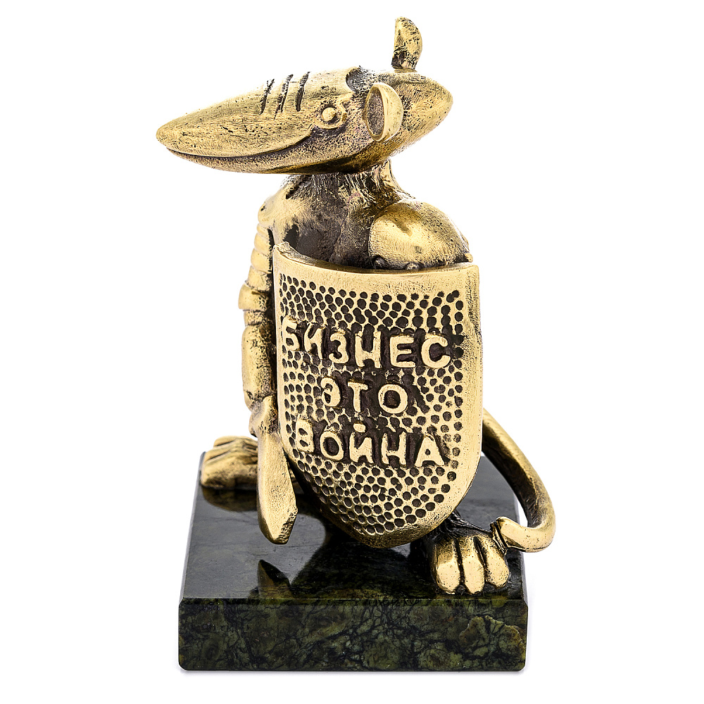 Бронзовая статуэтка «Крыса воин. Бизнес - это война!» - интернет магазин Русь Велика я фото 1