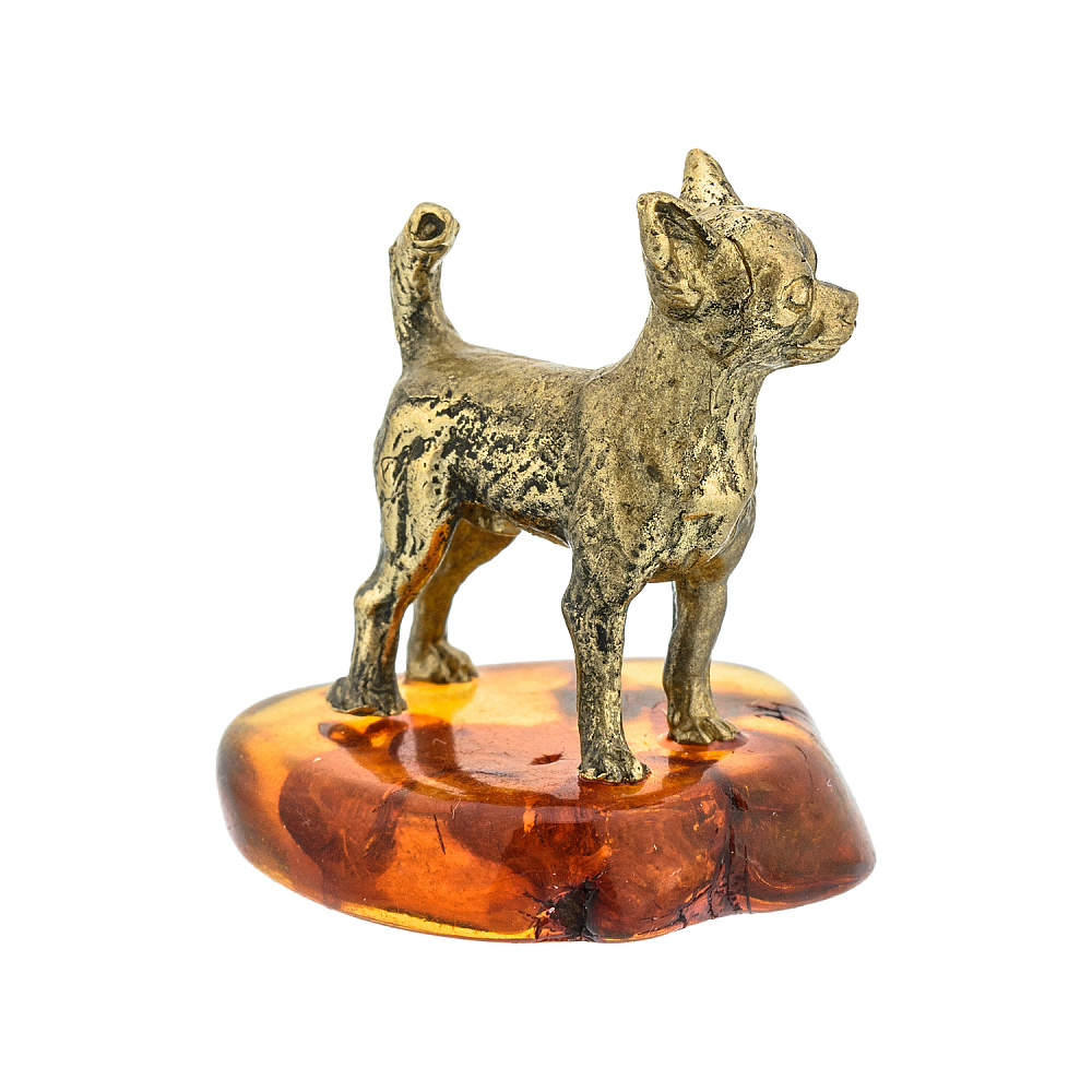 Статуэтка с янтарем «Собака чихуахуа» - интернет магазин Русь Велика я фото 2