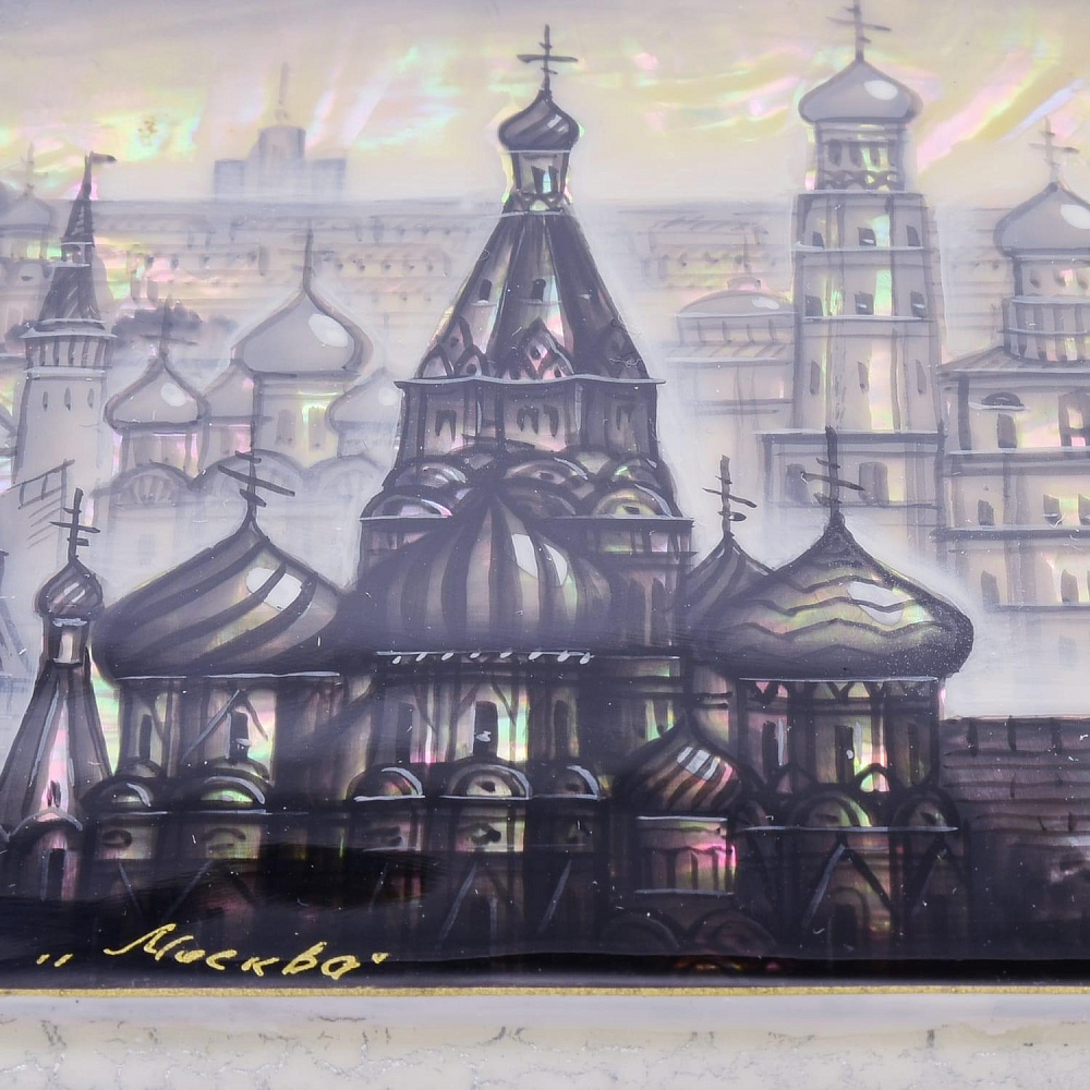 Шкатулка ларец-беседка «Москва» перламутровая - интернет магазин Русь Велика я фото 5