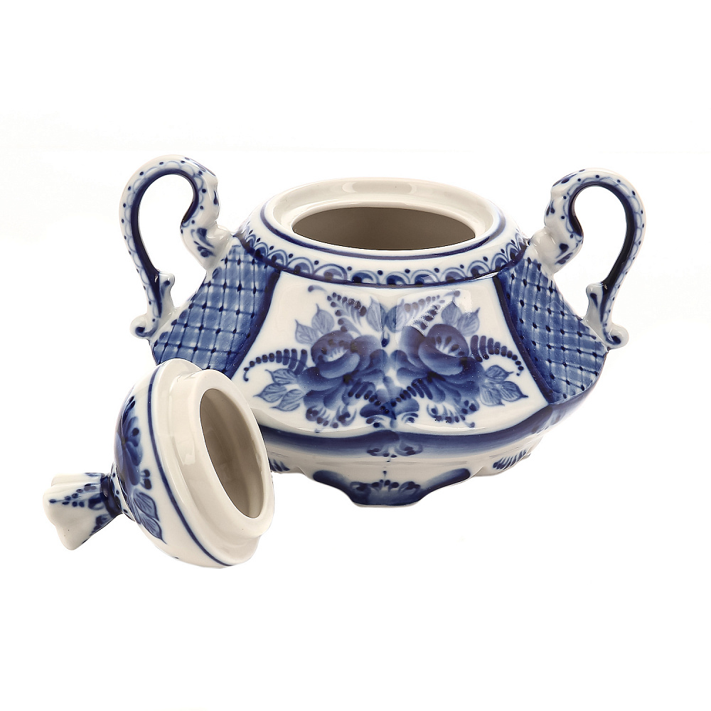 Чайный сервиз на 6 персон «Грань». Гжель - интернет магазин Русь Велика я фото 7