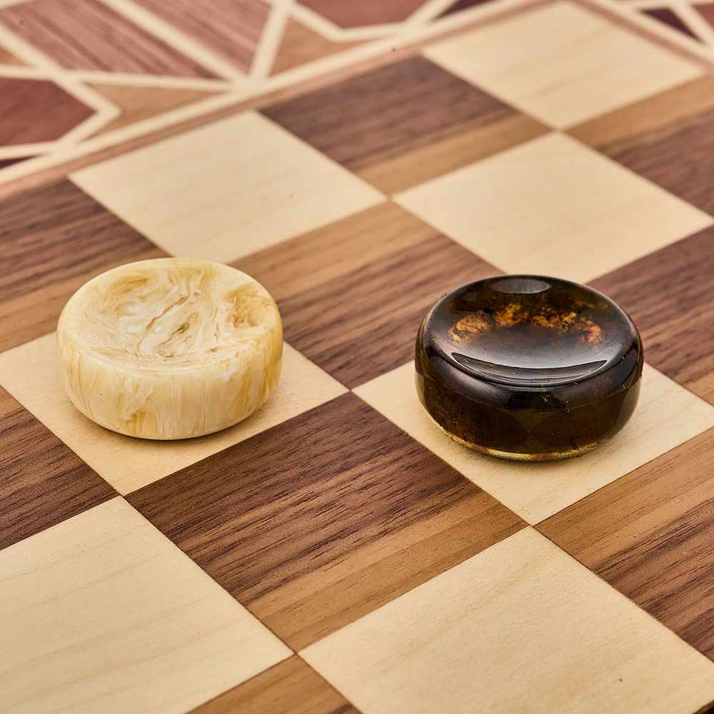 Нарды-шашки с янтарными фишками «Жасмин» 49х25 см - интернет магазин Русь Велика я фото 8