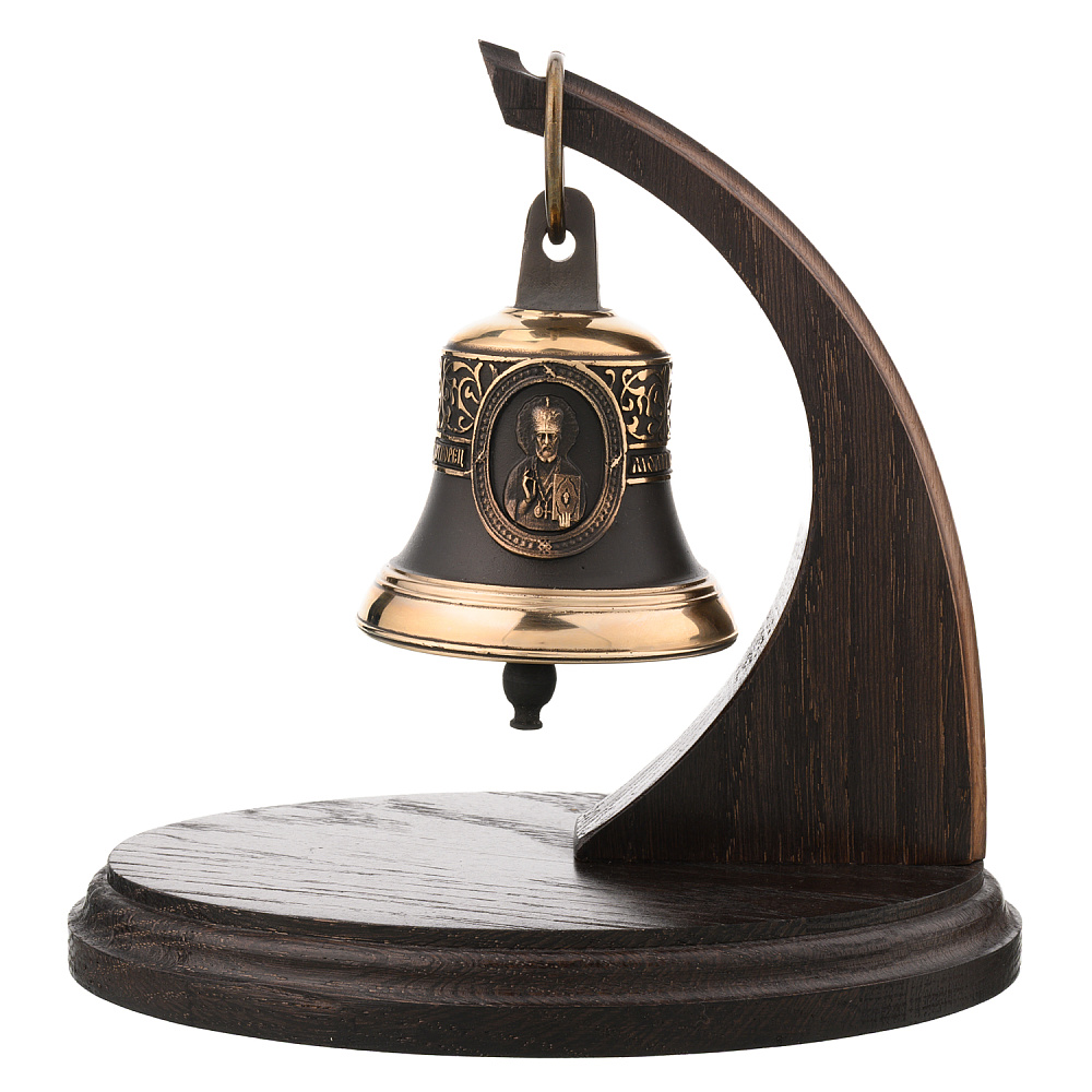 Колокол бронзовый на подставке «Николай Чудотворец» - интернет магазин Русь Велика я 
