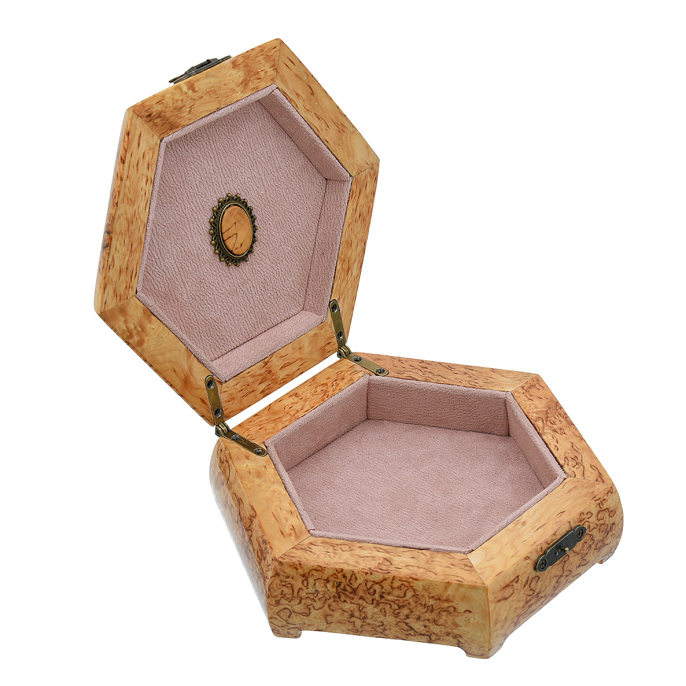 Шкатулка из карельской березы шестигранная - интернет магазин Русь Велика я фото 2