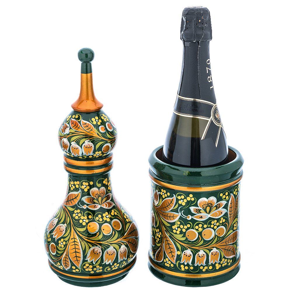 Питейный набор для шампанского «Ландыш». Хохлома - интернет магазин Русь Велика я фото 3