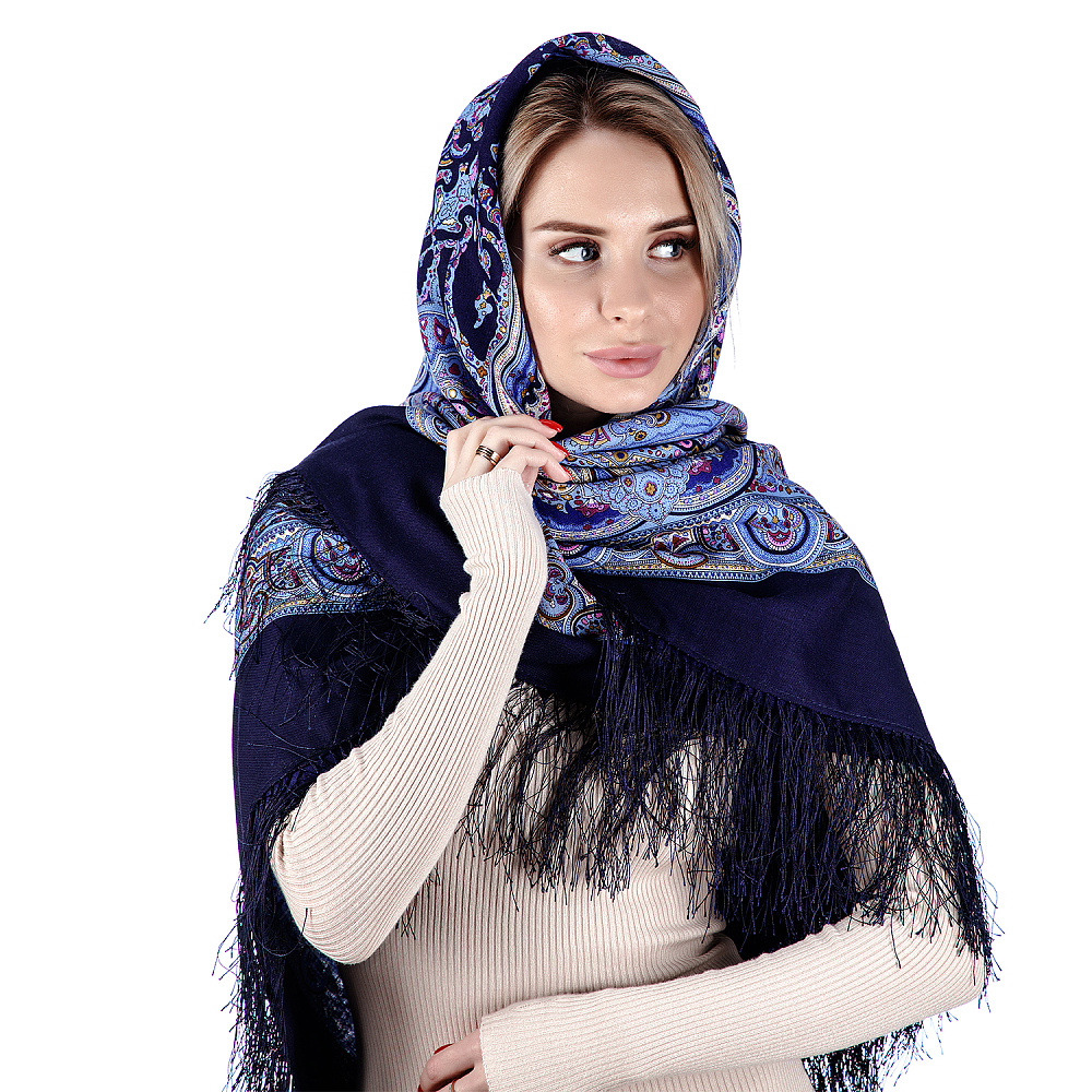 Платок ПавлоПосадский шерстяной «Испанский» 146х146 см - интернет магазин Русь Велика я фото 3