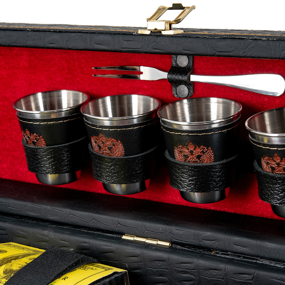 Шашлычный набор для пикника в кожаном футляре - интернет магазин Русь Велика я фото 3